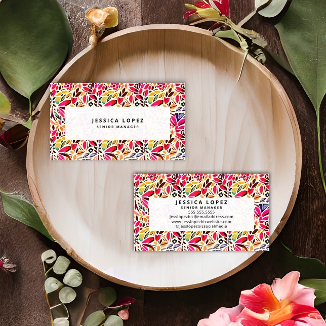 Colorful Cutouts Floral Professional Business Card (Creator Uploaded)
