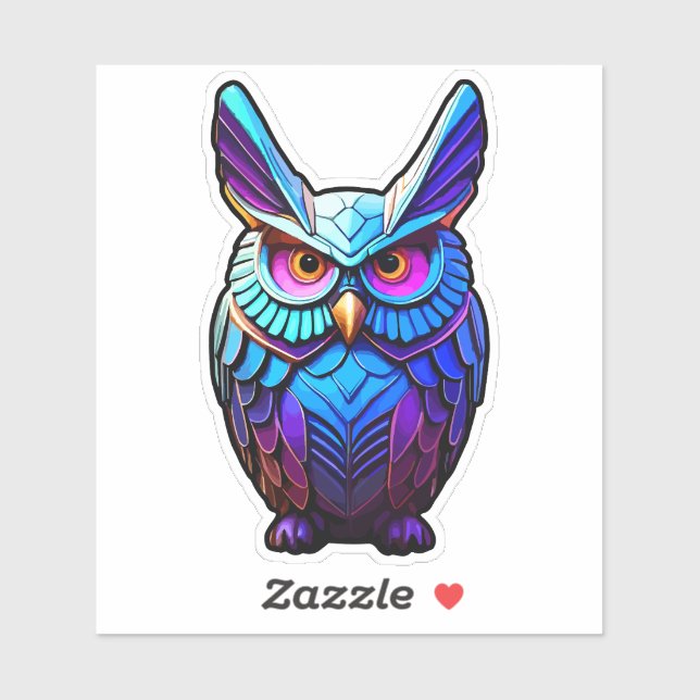 Colorful Cyber Owl Sticker (Sheet)
