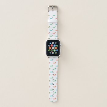 Colorful Dachshund Apple Watch Band by fancypaperie at Zazzle