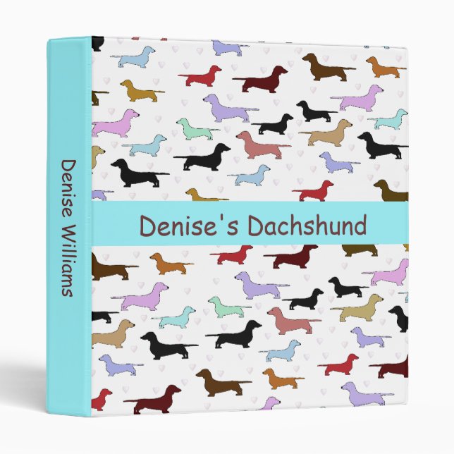 Colorful Dachshund Binder (Front/Spine)