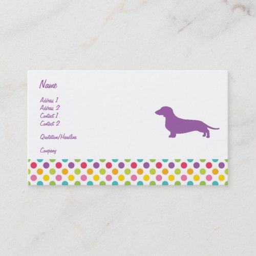 Colorful Dachshund Business card
