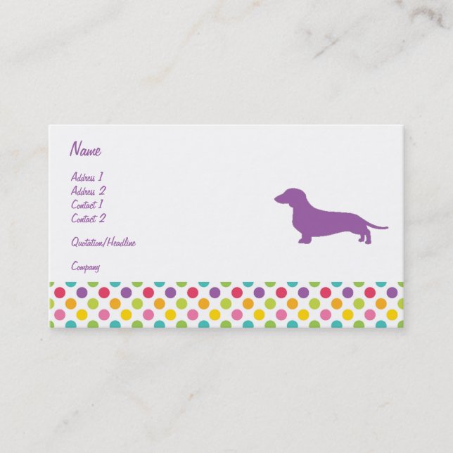 Colorful Dachshund Business card (Front)