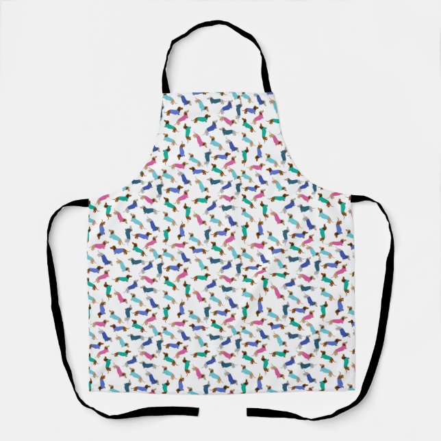 Colorful Dachshund Chef Apron (Front)