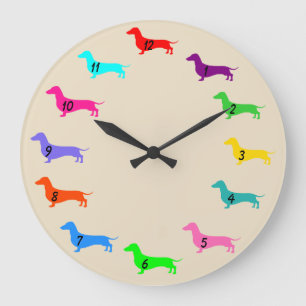 Colorful Dachshund Clock