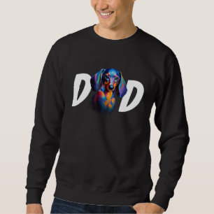 Colorful Dachshund Dad Dog Fathers Day Men Sweatshirt