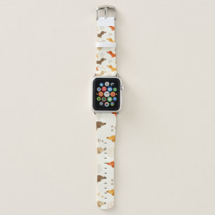 Colorful dachshund dog pattern apple watch band