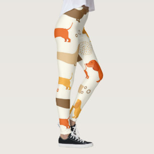 Colorful dachshund dog pattern leggings
