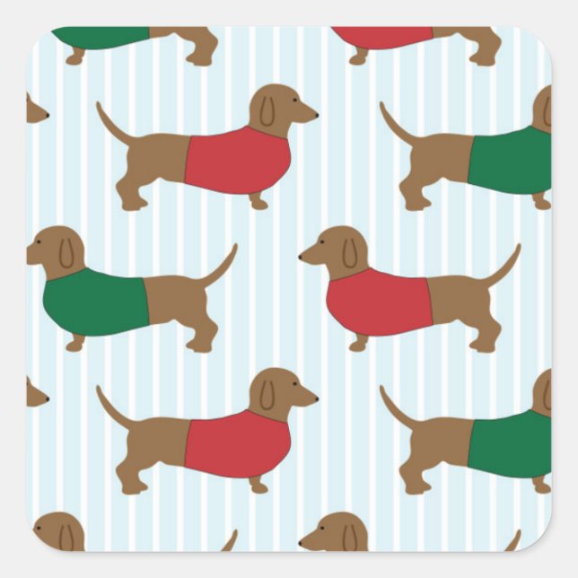 Colorful Dachshund Dogs Stickers (Front)