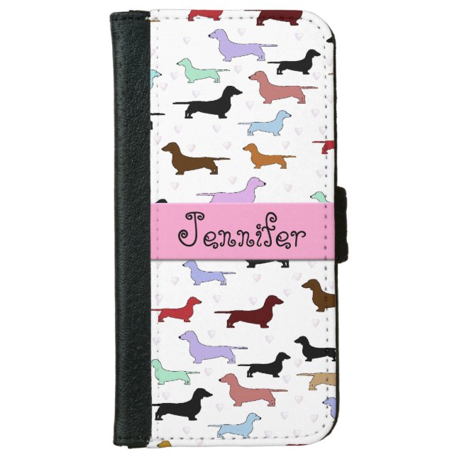 Colorful Dachshund iPhone Wallet (Front)