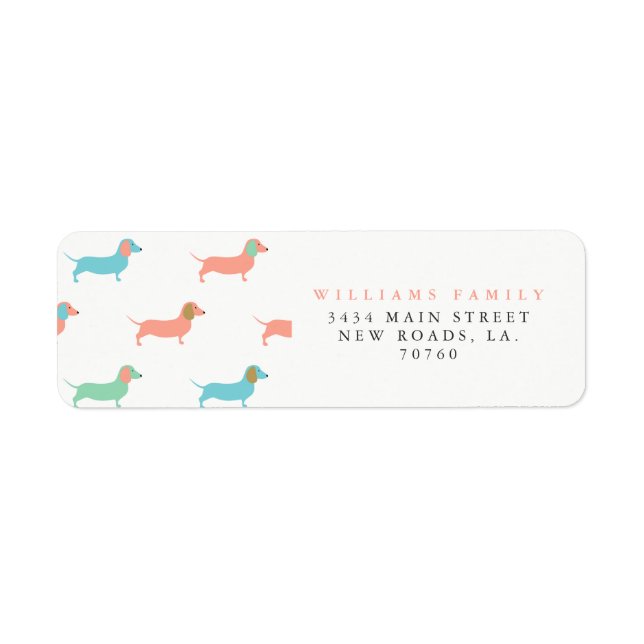 Colorful Dachshund Label (Front)