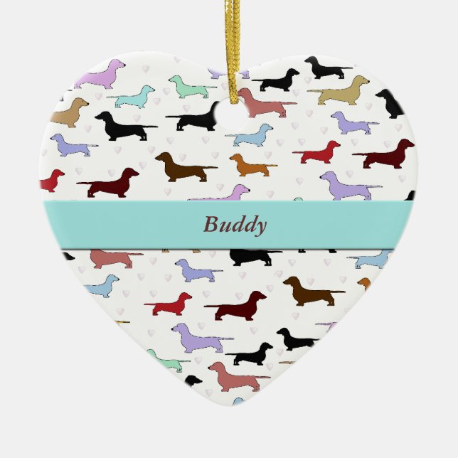 Colorful Dachshund Ornament (Front)