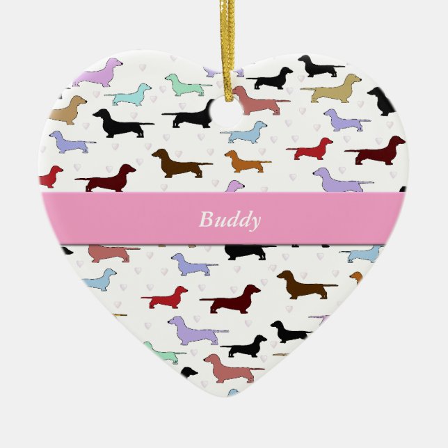 Colorful Dachshund Ornament (Front)