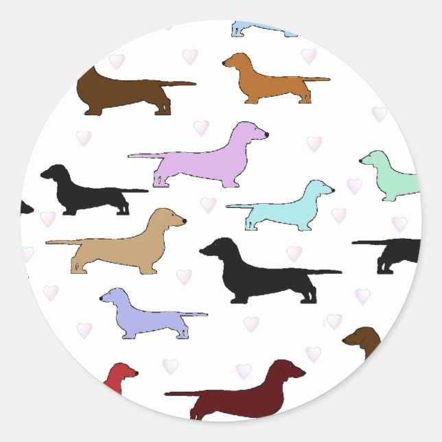 Colorful Dachshund Sticker (Front)
