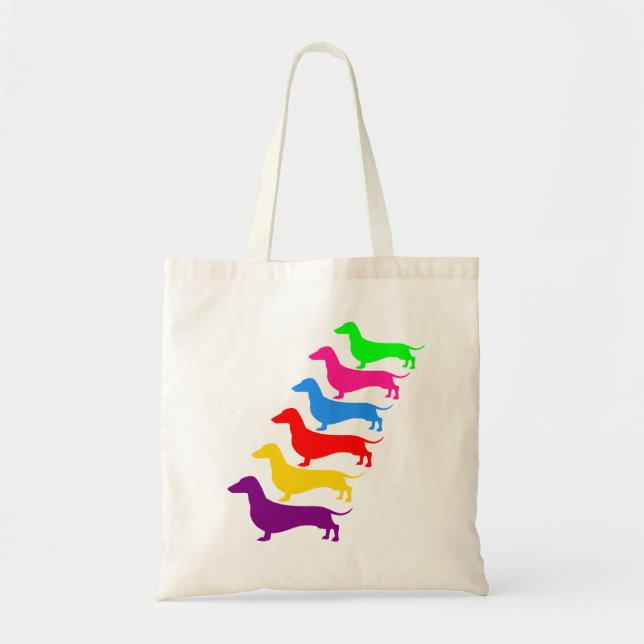 Colorful Dachshund Tote Bag (Front)
