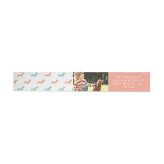 Colorful Dachshund Wrap Around Label