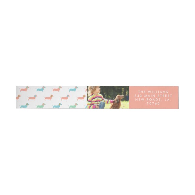 Colorful Dachshund Wrap Around Label (Individual)