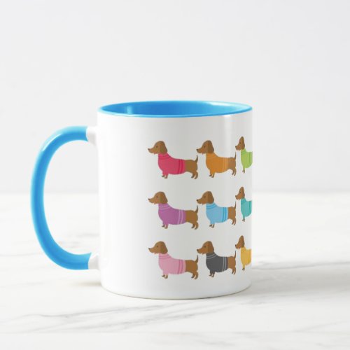 Colorful Dachshunds Coffee Mug