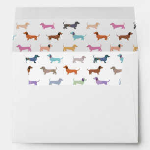 Colorful Dachshunds Pattern Cute Sausage Dogs Envelope
