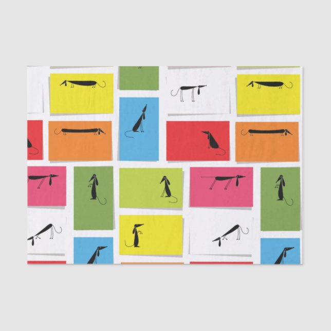 Colorful Dachshunds Tissue Paper (Front)