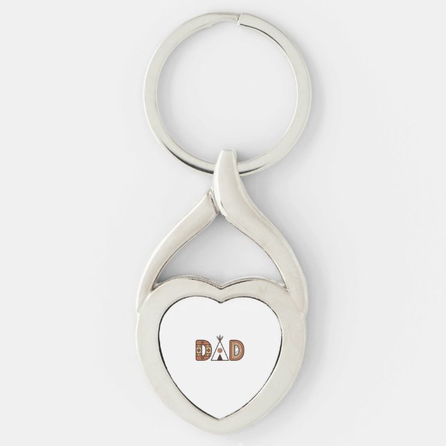 Colorful Dad Teepee Lettering Shirt Design_1 Keychain (Front)