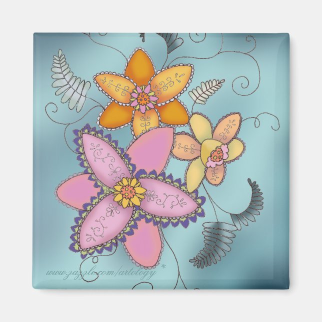 Colorful Daffodils Magnet (Front)