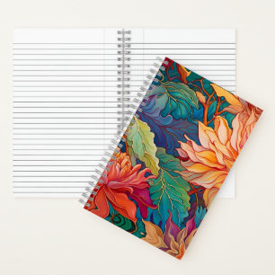 Colorful Dahlia Floral Tapestry Notebook