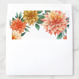 Colorful Dahlia Floral Wedding Envelope Liner