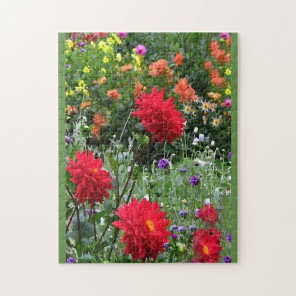 Colorful Dahlia Flower Garden Floral Puzzle