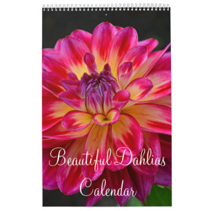 Colorful dahlia flowers calendar