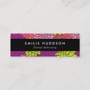 Colorful Dahlia Flowers, Floristry, Flower Shop Mini Business Card