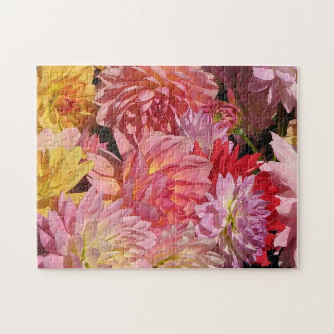 Colorful Dahlia Flowers Jigsaw Puzzle