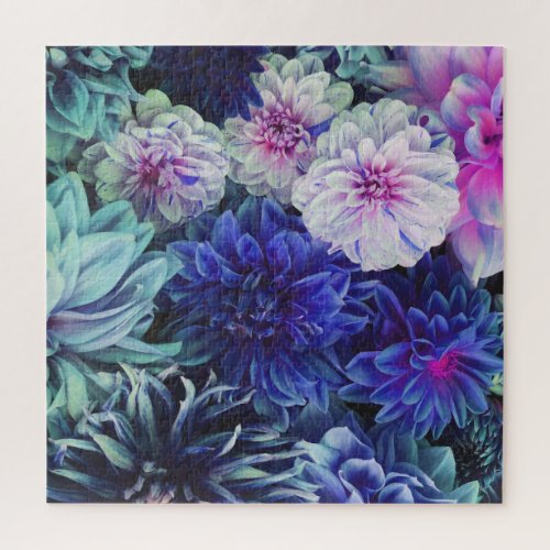 Colorful Dahlia Flowers Spring Bloom Jigsaw Puzzle