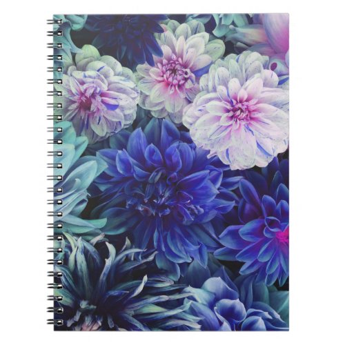 Colorful Dahlia Flowers Spring Bloom Notebook