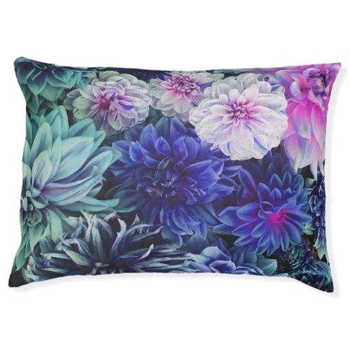 Colorful Dahlia Flowers Spring Bloom Pet Bed