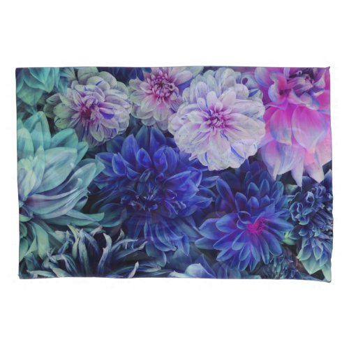 Colorful Dahlia Flowers Spring Bloom Pillow Case