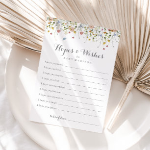 Colorful Dainty Baby Shower Hopes & Wishes Card