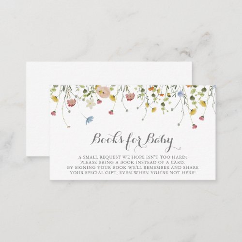 Colorful Dainty Wild Baby Shower Book Request Enclosure Card