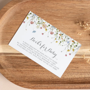 Colorful Dainty Wild Baby Shower Book Request Enclosure Card