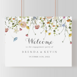 Colorful Dainty Wild Engagement Party Welcome  Poster