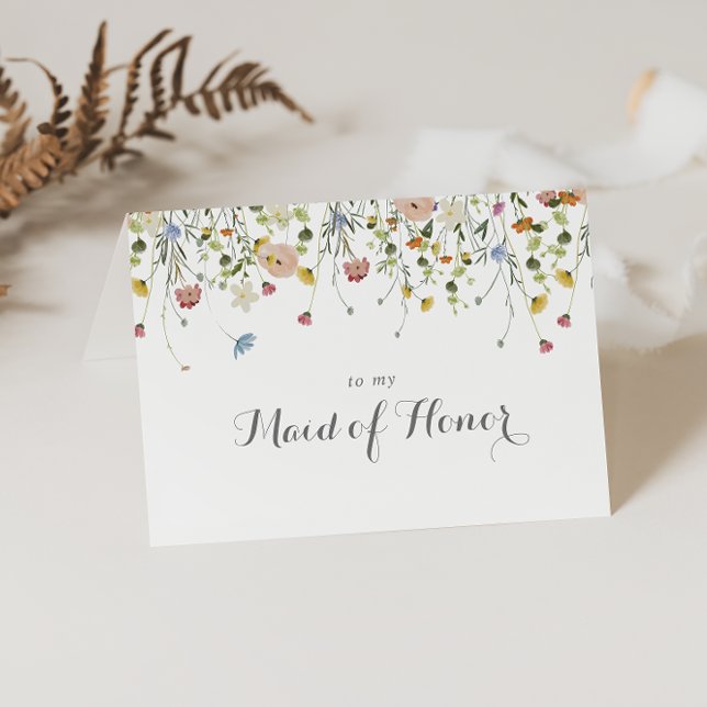 Colorful Dainty Wild Flower Bridal Party Thank You Card (Creator Uploaded)