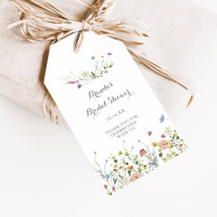 Colorful Dainty Wild Flowers Bridal Shower Gift Tags