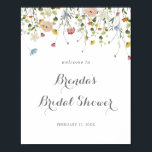 Colorful Dainty Wild Flowers Bridal Shower Welcome Poster<br><div class="desc">This colorful dainty wild flowers bridal shower welcome poster is perfect for a rustic wedding shower. The design features hand-painted watercolor beautiful pink,  blush,  blue,  navy,  yellow,  purple and green wild flowers.</div>