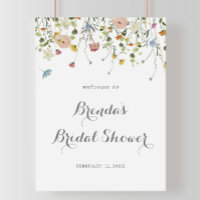Colorful Dainty Wild Flowers Bridal Shower Welcome