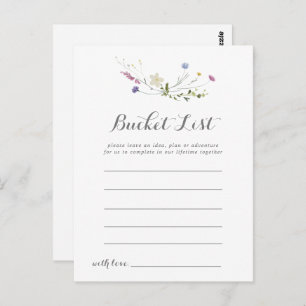 Colorful Dainty Wild Flowers Bucket List Cards