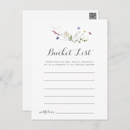Colorful Dainty Wild Flowers Bucket List Cards