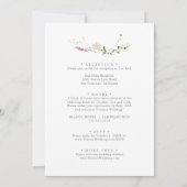 Colorful Dainty Wild Flowers Front & Back Wedding Invitation (Back)