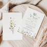 Colorful Dainty Wild Flowers Monogram Wedding Invitation