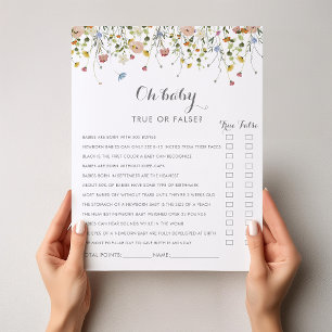 Colorful Dainty Wild Flowers Oh Baby Shower Game