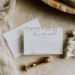 Colorful Dainty Wild Flowers Wedding Advice Card<br><div class="desc">This colorful dainty wild flowers wedding advice card is perfect for a rustic wedding. The design features hand-painted watercolor beautiful pink, blush, blue, navy, yellow, purple and green wild flowers. These cards are perfect for a wedding, bridal shower, baby shower, graduation party & more. Personalize the cards with the names...</div>
