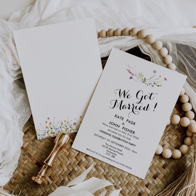 Colorful Dainty Wild Flowers Wedding Invitation (Creator Uploaded)